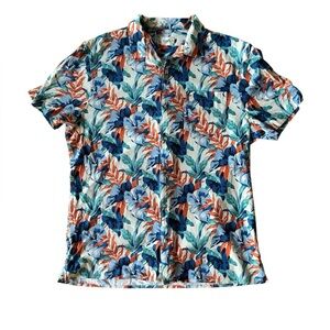 Fair Harbor Mens Medium Casablanca Camp Shirt Button Down Tropical